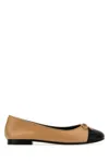 Tory Burch Beige Nappa Leather Ballerinas In Brown