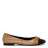 Tory Burch Ginger Shortbre Leather Flat Shoes In Brown