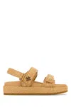 Tory Burch Raffia Kira Open Toe Textured Sole Sandals In Neutral
