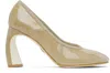 Tory Burch Beige Peep Toe 90mm Heels In Brown