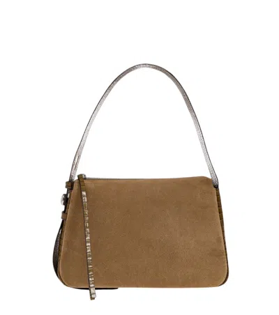 Tory Burch Beige Romy Medium Shoulder Bag In Black
