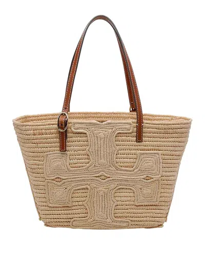 Tory Burch Beige Small Ella Tote Bag In Sand
