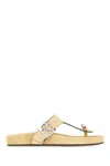 Tory Burch Thong Sandals Suede Flat Sole In Yellow
