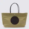Tory Burch Ella Twist Nylon Shoulder Bag With Maxi Logo Patch On The Front In Sand