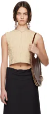Tory Burch Beige Wool Silk Top In Bora Sand