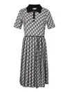 Tory Burch Abstract-pattern Print Midi Dress In Beige