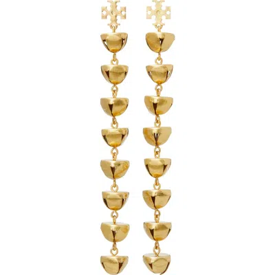 Tory Burch Bell Linear Drop Earrings In Gold