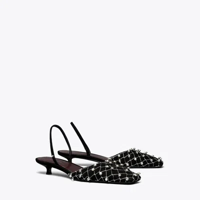 Tory Burch Bell Slingback In Black