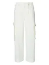 Tory Burch Cotton Cargo Pants With Adjustable Waistband