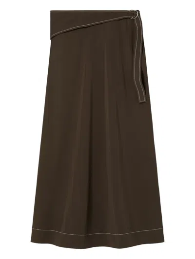 Tory Burch Jersey Belted Maxi Skirt In Brown