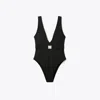 Tory Burch Belted Logo Swimsuit