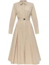Tory Burch Belted Midi Dress In Neutrals