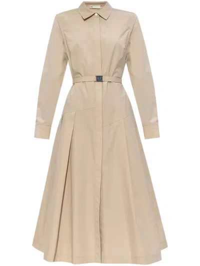 Tory Burch Belted Midi Dress In Beige