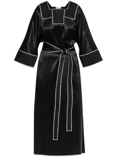 TORY BURCH BELTED SILK DRESS