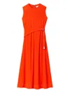 Tory Burch Red Belted Jersey Midi Dress