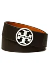 Tory Burch Miller Reversible Belt In Black