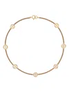 Tory Burch Miller Pavé Gold Chain Necklace
