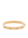 Tory Burch Gold Tone Miller Hinge Stud Bangle In Gold
