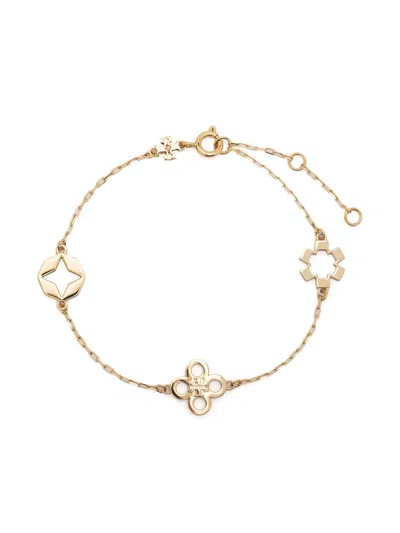Tory Burch Kira Clover Bracelet In Tory Gold