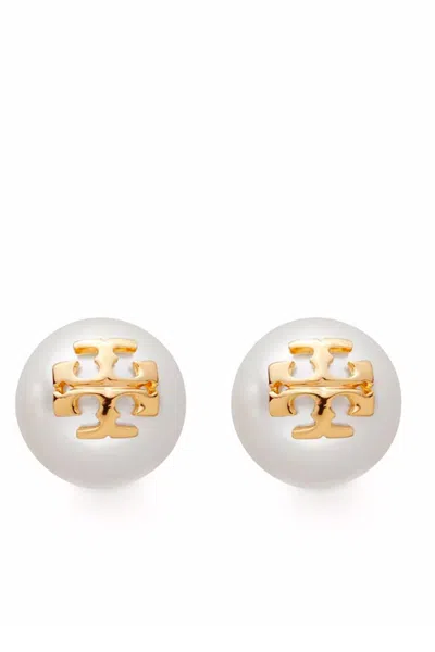 Tory Burch Kira Stud Earrings In White