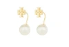 Tory Burch Pearl Front-back Earrings In Gold