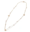 Tory Burch Long Kira Pearl Necklace With Floral Motifs In Multi