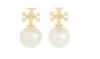 Tory Burch Faux Pearl Stud Earrings In Gold