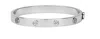 Tory Burch Miller Logo-charm Bangle Bracelet In Metallic