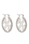 Tory Burch Silver Crystal Embellished Earrings In Argento Chiari E Naturali
