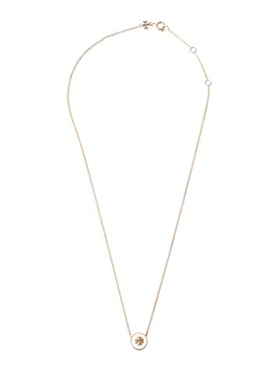Tory Burch Gold Tone Metal Necklace In Tory Gold / New Ivory
