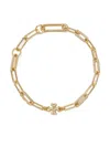 Tory Burch 18k Gold Plated Good Luck Chain Pave Bracelet In Tory Gold/cry