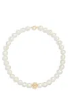 Tory Burch Pearl Beads Statement Necklace In Tory Gold/pearl