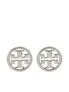 Tory Burch Miller Stud Earrings In Tory Silver