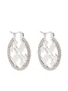 Tory Burch Silver Crystal Embellished Earrings In Tory Silver/crystal