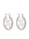 Tory Burch Silver Crystal Embellished Earrings In Tory Silver/crystal