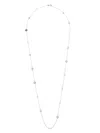 Tory Burch Kira Pearl Delicate Long Necklace In Tory Silver/pearl