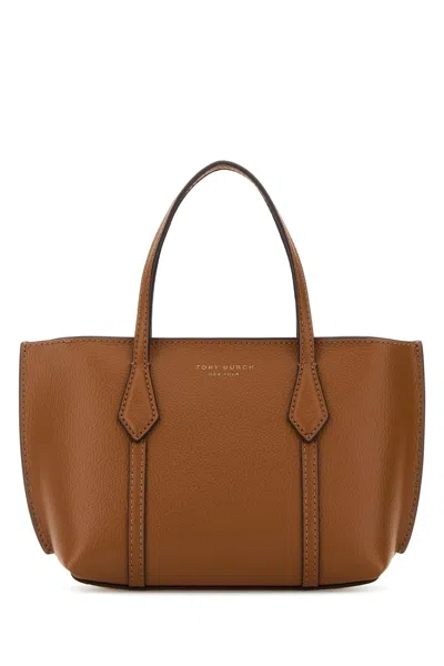 Tory Burch Biscuit Leather Mini Perry Handbag In Brown