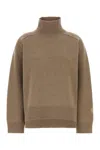 Tory Burch Biscuit Wool Oversize Sweater In Brown