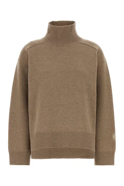 Tory Burch Biscuit Wool Oversize Sweater In Brown