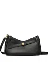 Tory Burch Romy Zip Top Leather Crossbody Bag In Black