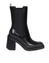 Tory Burch Leather Ankle Boots In Black