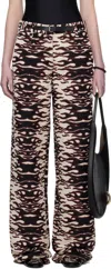 Tory Burch Patterned Jacquard Trousers In Black/red Flame Chen