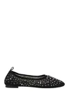 Tory Burch Black Ballet Flats With All-over Crystals Application In Tech Fabric Woman In Black