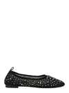 Tory Burch Black Ballet Flats With All-over Crystals Application In Tech Fabric Woman