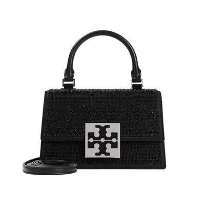 Tory Burch Bon Bon Mini Embellished Handle Bag In Black