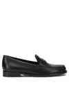 Tory Burch Black Bovine Leather Loafers In Black