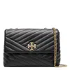 Tory Burch Black Chevron Kira Convertible Shoulder Bag In Black