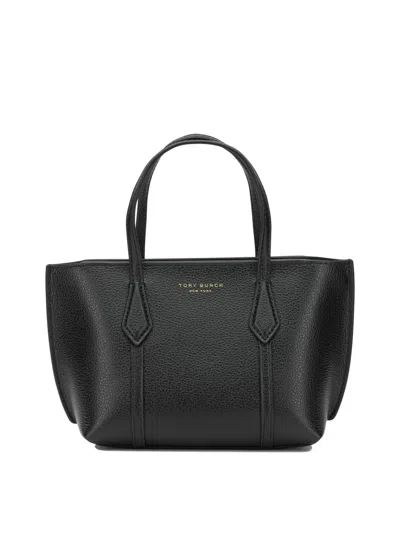 Tory Burch Black Cow Leather Cotton Polyurethane Handbag In Pattern