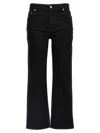 Tory Burch Black Cropped Kick Flare Jeans In Black