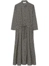 Tory Burch Printed Poplin Shirtdress For Women In Black